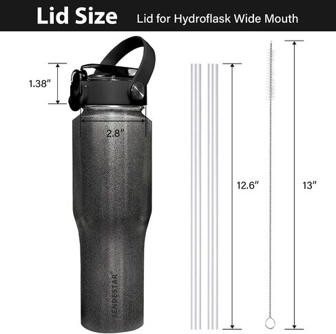 SENDESTAR Straw Lid for Hydroflask Wide Mouth Water Bottle with 12,16,18,20,24,32,40,64 oz, Auto Flip Straw Top Cap fit Most Wide Mouth Bottles, Sports Cap Water Bottle Accessories Top Replacement in Saudi Arabia