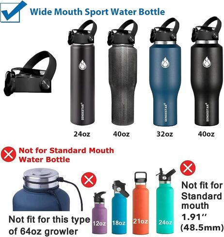 SENDESTAR Straw Lid for Hydroflask Wide Mouth Water Bottle with 12,16,18,20,24,32,40,64 oz, Auto Flip Straw Top Cap fit Most Wide Mouth Bottles, Sports Cap Water Bottle Accessories Top Replacement in Saudi Arabia