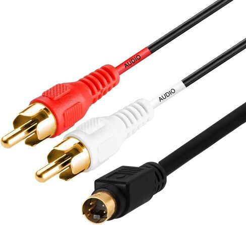 S Video Cable 25 ft SVHS 4-PIN Video Cable Mini Din S-Video Cord for Home Theater, Camcorder, DSS Receiver, DVD Player- Black in Saudi Arabia