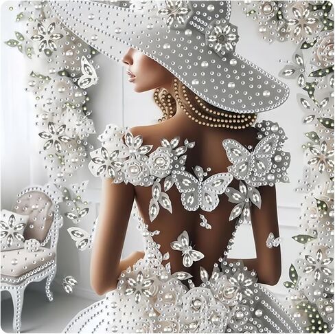 5D Diamond Art Kits for Adults,Angel Flower Special Shape Diamond Painting Kits for Beginners, DIY Crystal Diamond Dots Gem Art Craft for Home Decor 11.8x11.8 Inch in Kuwait