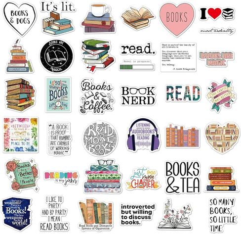 Bookish Stickers for Kindle, 50 PCS, Waterproof, Matte Finish, Reading-a, Accessories Gifts for Kids Teens Adults in Kuwait
