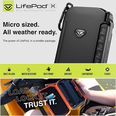 Vaultek LifePod X Micro Weathroprowbox Electronic Lockbox Secure Travel Case Portable Mini مع لوحة مفاتيح خلفية (Gunmetal) in Kuwait