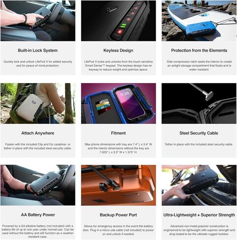 Vaultek LifePod X Micro Weathroprowbox Electronic Lockbox Secure Travel Case Portable Mini مع لوحة مفاتيح خلفية (Gunmetal) in Kuwait