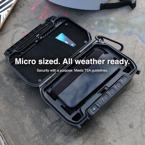Vaultek LifePod X Micro Weathroprowbox Electronic Lockbox Secure Travel Case Portable Mini مع لوحة مفاتيح خلفية (Gunmetal) in Kuwait