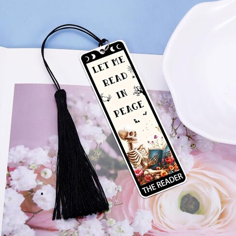 Skeleton Horror Bookmark Halloween Bookmarks Dark Romance Book Marks for Reading Women Men Book Lovers Gifts Funny Gothic Horror Booktok Accessories Boo Basket Stuffers The Reader in Saudi Arabia