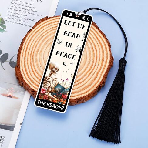 Skeleton Horror Bookmark Halloween Bookmarks Dark Romance Book Marks for Reading Women Men Book Lovers Gifts Funny Gothic Horror Booktok Accessories Boo Basket Stuffers The Reader in Saudi Arabia