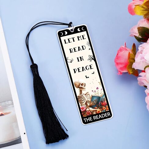 Skeleton Horror Bookmark Halloween Bookmarks Dark Romance Book Marks for Reading Women Men Book Lovers Gifts Funny Gothic Horror Booktok Accessories Boo Basket Stuffers The Reader in Saudi Arabia