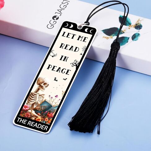 Skeleton Horror Bookmark Halloween Bookmarks Dark Romance Book Marks for Reading Women Men Book Lovers Gifts Funny Gothic Horror Booktok Accessories Boo Basket Stuffers The Reader in Saudi Arabia