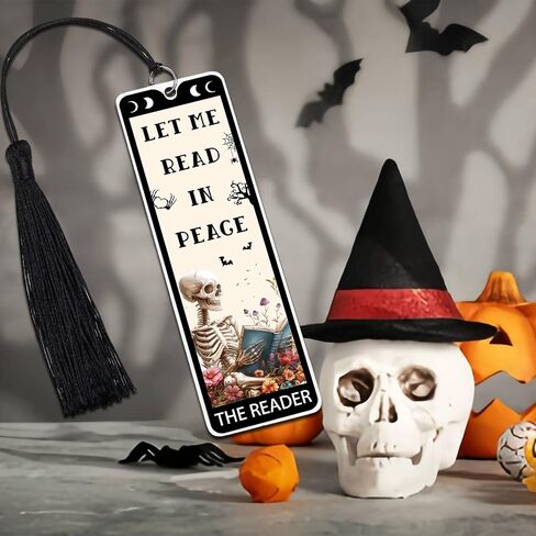 Skeleton Horror Bookmark Halloween Bookmarks Dark Romance Book Marks for Reading Women Men Book Lovers Gifts Funny Gothic Horror Booktok Accessories Boo Basket Stuffers The Reader in Saudi Arabia