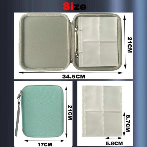 Card Case Compatible for Yoto Card Case Holder 80 Pockets Card Folder Card Binder with Zipper fit 2.3 * 3.4 inch Mini Audiobook Cards (Green) in Kuwait