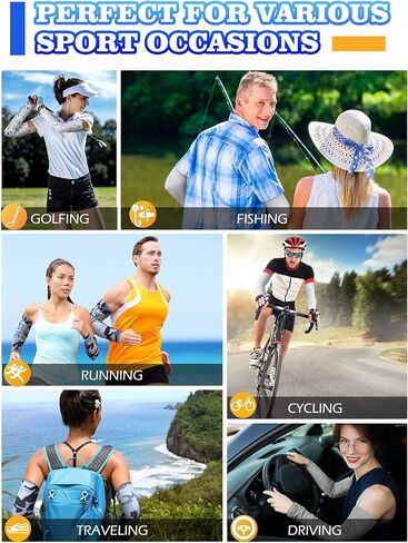 Hicarer 10 Pairs Sun Protection Arm Sleeves Cooling Sports Compression Athletic Sleeves for Basketball Running Cycling Golfing (Chic Color) in Saudi Arabia