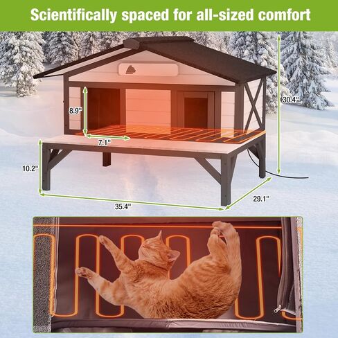 GUTINNEEN Insulated Outdoor Cat House for Winter Feral Cat Shelter Weatherproof Expandable in Kuwait