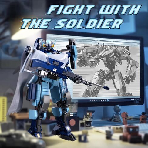 Sluban Samurai Mech Building Toy for Adults, Wanderer Robot Figure with Weapons, Robot Toys Gifts for Age 8+ Kids and Adults, Compatible with Lego Mech Set, 585 PCS in Kuwait