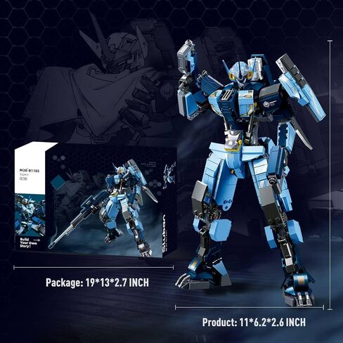 Sluban Samurai Mech Building Toy for Adults, Wanderer Robot Figure with Weapons, Robot Toys Gifts for Age 8+ Kids and Adults, Compatible with Lego Mech Set, 585 PCS in Kuwait