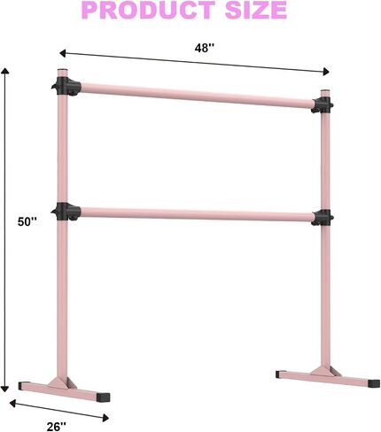 Zlinke Height Adjustable Ballet Barre, Freestanding Ballet Bar, Heavy Duty Dance Bar Support, Sturdy Construction, Anti-Slip in Saudi Arabia