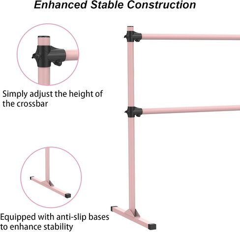 Zlinke Height Adjustable Ballet Barre, Freestanding Ballet Bar, Heavy Duty Dance Bar Support, Sturdy Construction, Anti-Slip in Saudi Arabia