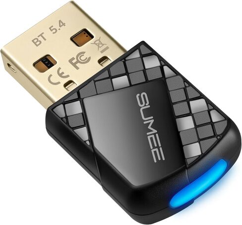محول دونجل USB بلوتوث 5.0، جهاز استقبال إرسال بلوتوث لاسلكي للكمبيوتر المحمول والكمبيوتر المكتبي وموسيقى ستيريو ومكالمات سكايب ولوحة المفاتيح والماوس يدعم جميع أنظمة التشغيل Windows 10/8 / 8.1/7 in Kuwait