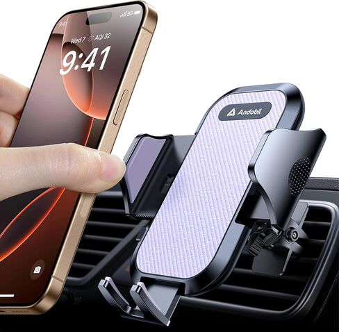 andobil Car Phone Holder Mount [The First Solidest & Most Stable Metal Clip] Phone Holders for Your Car Vent Cell Phone Holder Car Fit for iPhone 16 Pro Max 15 14 13 12 Pro Max & All Cell Phones in Kuwait