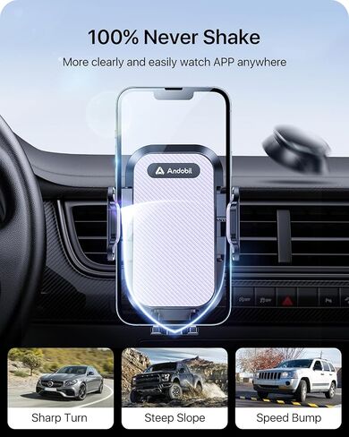 andobil Car Phone Holder Mount [The First Solidest & Most Stable Metal Clip] Phone Holders for Your Car Vent Cell Phone Holder Car Fit for iPhone 16 Pro Max 15 14 13 12 Pro Max & All Cell Phones in Kuwait