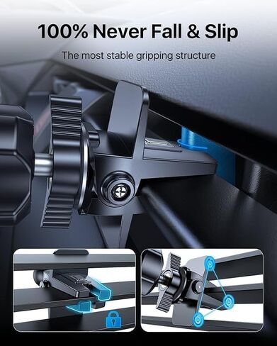 andobil Car Phone Holder Mount [The First Solidest & Most Stable Metal Clip] Phone Holders for Your Car Vent Cell Phone Holder Car Fit for iPhone 16 Pro Max 15 14 13 12 Pro Max & All Cell Phones in Kuwait