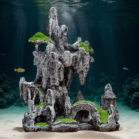 Aquarium Decorations, Columns of The Roman Forum, Vintage Ruins Roman Greek Columns, Fish Hiding in Caves in Saudi Arabia