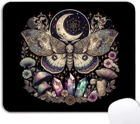 Skull Mouse Pad for Desk - Gothic Home Office Desk Decor Accessories, Goth Floral Skeleton Skull Waterproof Non-Slip Rubber Base Mousepad for Office Laptop Computer 7.9x9.5 Inch in Kuwait