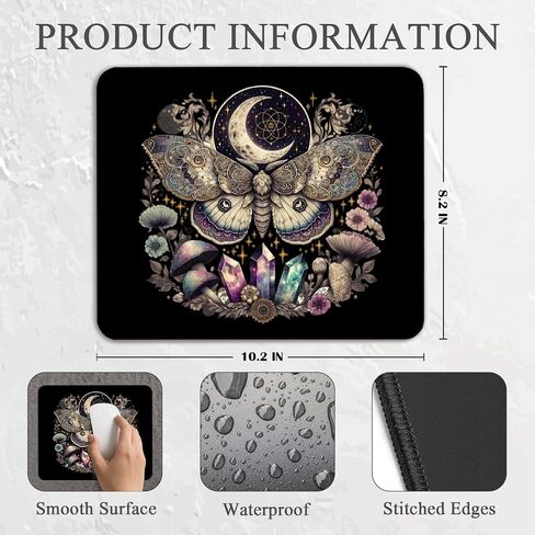 Skull Mouse Pad for Desk - Gothic Home Office Desk Decor Accessories, Goth Floral Skeleton Skull Waterproof Non-Slip Rubber Base Mousepad for Office Laptop Computer 7.9x9.5 Inch in Kuwait