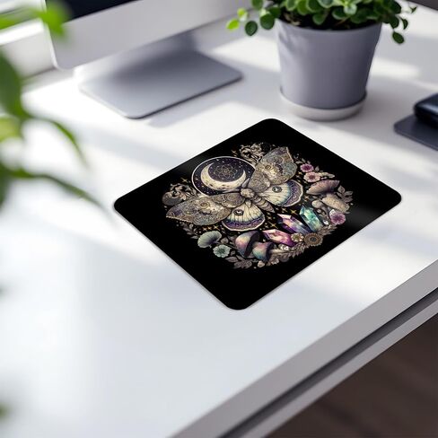 Skull Mouse Pad for Desk - Gothic Home Office Desk Decor Accessories, Goth Floral Skeleton Skull Waterproof Non-Slip Rubber Base Mousepad for Office Laptop Computer 7.9x9.5 Inch in Kuwait