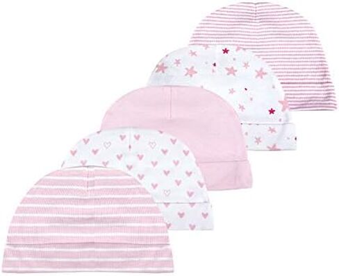 Newborn Baby Soft Cotton Organic Cap and Mitten Set Sunny Hatsfor Hospital Baby Boy and Girl(0-6 Months) in Kuwait