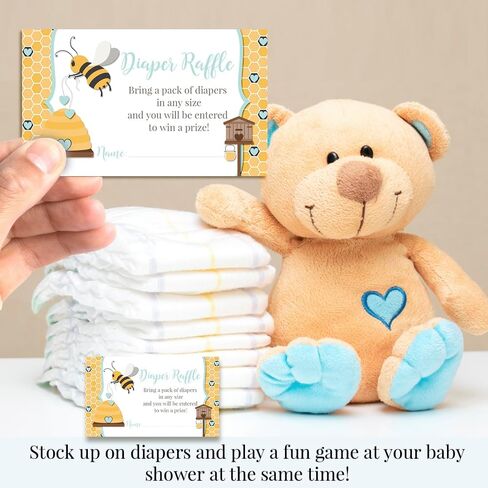 Baby Shower Invites Gender Neutral – Honeycomb Bee Baby Shower Invitation Bundle with Diaper Raffle Tickets, Book Request Cards & Envelopes. Set of 20 5X7 New Little Honey On The Way Invitation Kit in Kuwait