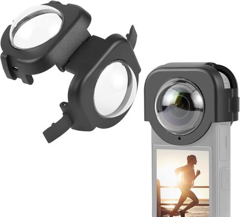 PULUZ Sticky Lens Guard for Insta360 One X2,PC Material Protective Lens Cap for 360 One X2 High Light Transmittance Anti-drop Anti-dust Sports Camera Protective Lens Guard Accessories in Saudi Arabia