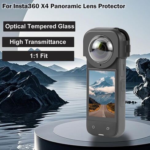 PULUZ Sticky Lens Guard for Insta360 One X2,PC Material Protective Lens Cap for 360 One X2 High Light Transmittance Anti-drop Anti-dust Sports Camera Protective Lens Guard Accessories in Saudi Arabia