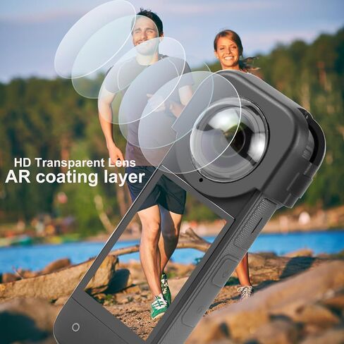 PULUZ Sticky Lens Guard for Insta360 One X2,PC Material Protective Lens Cap for 360 One X2 High Light Transmittance Anti-drop Anti-dust Sports Camera Protective Lens Guard Accessories in Saudi Arabia