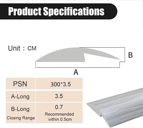 Floor Transition Strip Self Adhesive,PVC Carpet to Tile Flooring Transition Strip,Vinyl Flexible Flooring Transition Strip for Carpet Threshold Transition Strip (Grey Wood Grain, 5mm/10FT) in Saudi Arabia