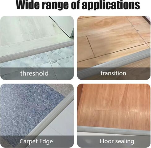 Floor Transition Strip Self Adhesive,PVC Carpet to Tile Flooring Transition Strip,Vinyl Flexible Flooring Transition Strip for Carpet Threshold Transition Strip (Grey Wood Grain, 5mm/10FT) in Saudi Arabia