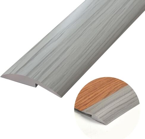 Floor Transition Strip Self Adhesive,PVC Carpet to Tile Flooring Transition Strip,Vinyl Flexible Flooring Transition Strip for Carpet Threshold Transition Strip (Grey Wood Grain, 5mm/10FT) in Saudi Arabia
