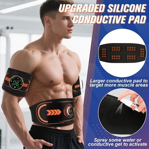 Abs Muscle Stimulator with TENS & PMS Function, Muscle Machine Workout Equipment, Ab Toning Belt for Abdomen/Arm/Leg, Ab Trainer for Home Gym Use in Saudi Arabia
