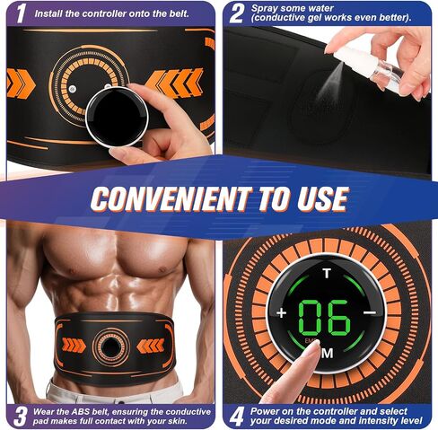 Abs Muscle Stimulator with TENS & PMS Function, Muscle Machine Workout Equipment, Ab Toning Belt for Abdomen/Arm/Leg, Ab Trainer for Home Gym Use in Saudi Arabia