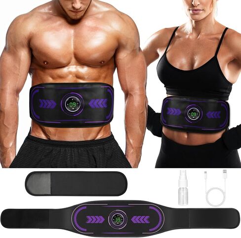 Abs Muscle Stimulator with TENS & PMS Function, Muscle Machine Workout Equipment, Ab Toning Belt for Abdomen/Arm/Leg, Ab Trainer for Home Gym Use in Saudi Arabia