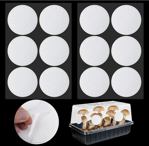24pcs 2.5 inch Single Tube Filter Patches, Mushroom Single Tube Filter Disc, Single Tube Sticky Filter Disc, Mushroom Filter for Mushroom Growing Supplies Filter Pad Replacement. (3mm Thick) in Kuwait
