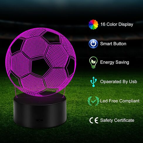 Basketball Gift Funny 3D Illusion Lamp with Remote & Touch Control 16 Color Changing Decorative Light for Bedroom, Sport Fan in Saudi Arabia