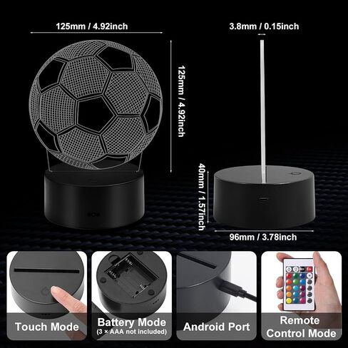Basketball Gift Funny 3D Illusion Lamp with Remote & Touch Control 16 Color Changing Decorative Light for Bedroom, Sport Fan in Saudi Arabia