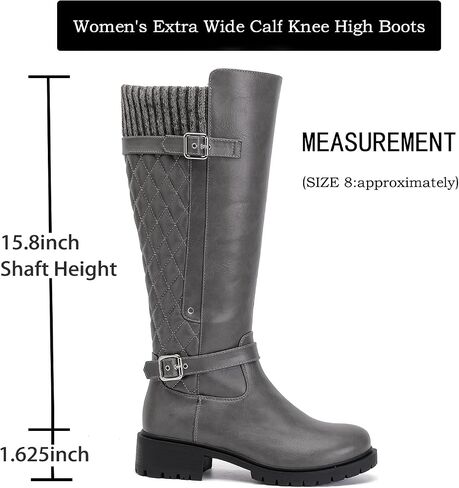 Luoika Women's Extra Wide Calf Knee High Boots, Wide Width Winter Tall Boots. in Saudi Arabia