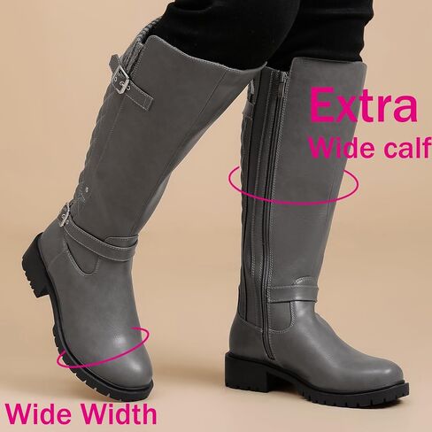 Luoika Women's Extra Wide Calf Knee High Boots, Wide Width Winter Tall Boots. in Saudi Arabia