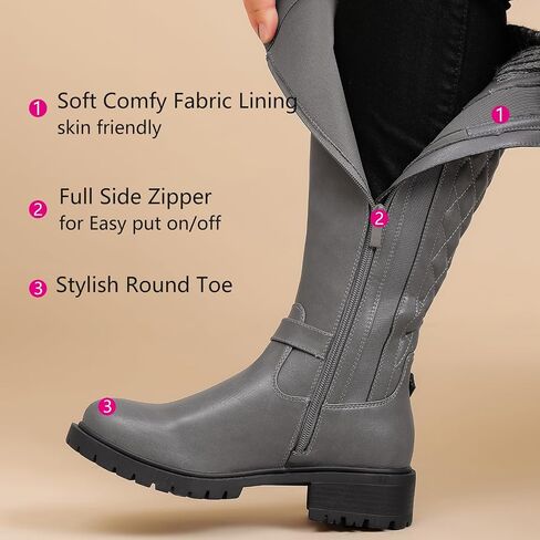 Luoika Women's Extra Wide Calf Knee High Boots, Wide Width Winter Tall Boots. in Saudi Arabia
