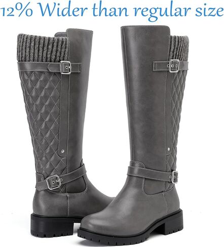 Luoika Women's Extra Wide Calf Knee High Boots, Wide Width Winter Tall Boots. in Saudi Arabia