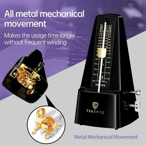 TERENCE Mechanical Metronome for Piano Guitar Violin Bass Drum and Other Musical Instruments Loud Sound and High Precision Track Beat and Tempo, Portable Metronome Gift Teaching for Beginners in Saudi Arabia
