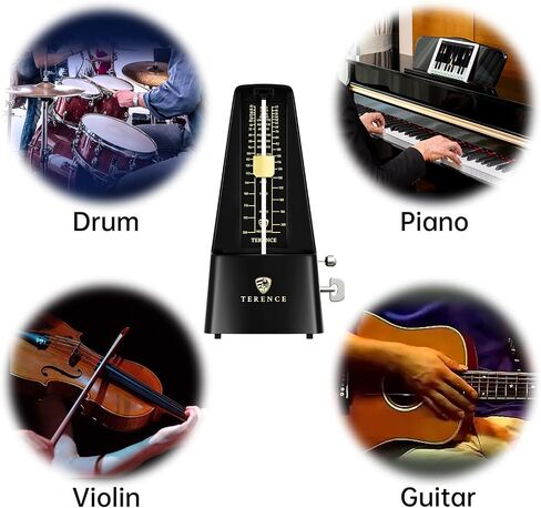 TERENCE Mechanical Metronome for Piano Guitar Violin Bass Drum and Other Musical Instruments Loud Sound and High Precision Track Beat and Tempo, Portable Metronome Gift Teaching for Beginners in Saudi Arabia