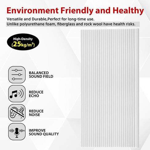FONESO Acoustic Panels, High Density Sound Absorbing Panels for Walls, Acoustic Foam Panels Fire Resistant for Noise Dampening,Sound Panels, Studio Foam for Home Office (48''X24''X2'' (1 PCS)) in Saudi Arabia