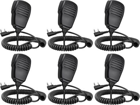 SAMCOM Shoulder Mic of Walkie Talkies, Two Way Radio Speaker Mic, Handheld Walkie Talkie Microphone for Most 2 Way Radio, 2 Pin Radio Mic with PTT (2 Pack) in Kuwait